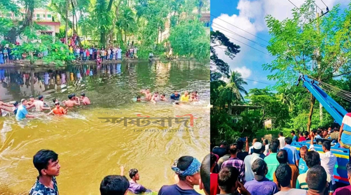 লক্ষ্মীপুরে যাত্রীবাহী বাস নিয়ন্ত্রণ হারিয়ে খালে, নিহত ১