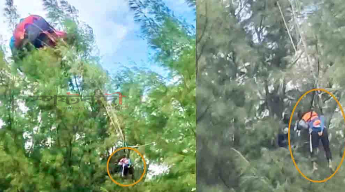 গাছে আটকে ছিলেন পর্যটক, কক্সবাজার সৈকতে প্যারাসেলিং বন্ধের নির্দেশ